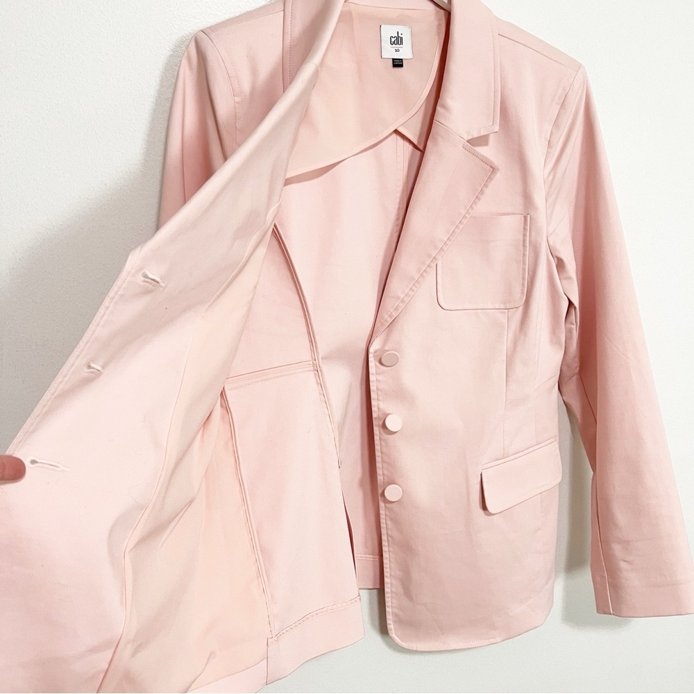 BOGO! Cabi #5656 Grace Blazer Ponte Knit Stretch Pink Size 10 - Picture 9 of 11
